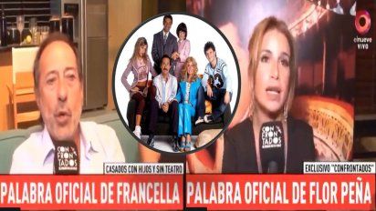 Peligra Casados con hijos en teatro: Flor Peña dijo que sí en 2020, pero Francella dice que no sabe