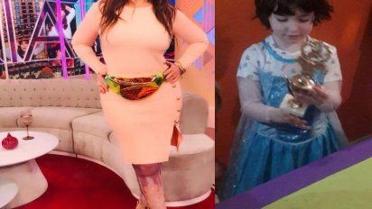 Polémica en las redes por una foto del nieto de Moria Casán vestido de princesa