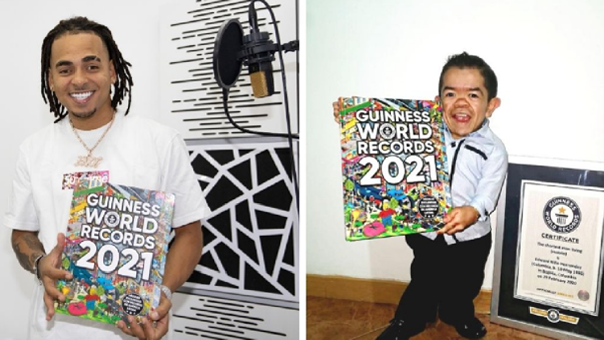 Ozuna sorprende al hombre más pequeño del mundo tras su inclusión en el libro Guinness