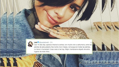 Mágico: la cartera de Candelaria Tinelli apareció intacta 10 días después de su supuesto robo