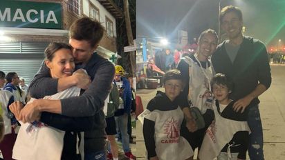 Pampita rompió en llanto al llegar a Luján acompañada de Roberto García Moritán y sus hijos