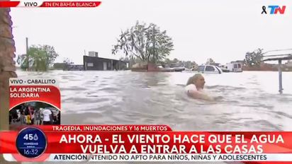 El peligroso momento que pasó Paula Bernini en su cobertura para TN desde Bahia Blanca