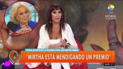 Moria se metió en la polémica de los Martín Fierro y arremetió contra Mirtha: ''Está mendigando atención''