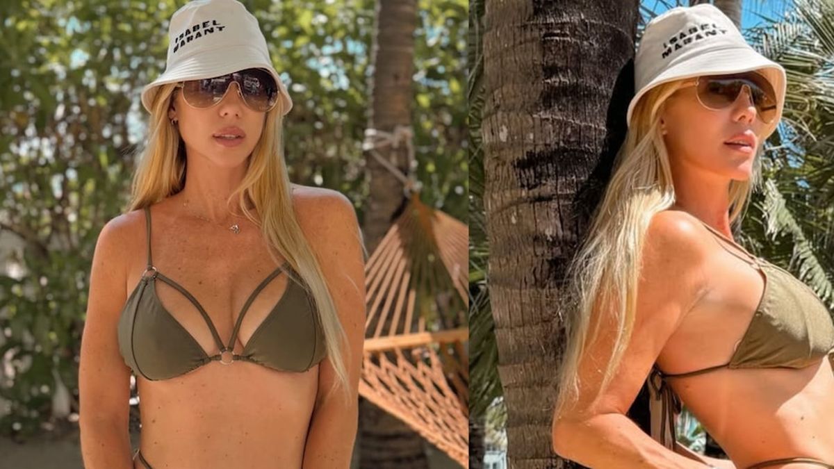 Nicole Neumann se lució en Disney con microbikini cut-out y estilo retro