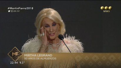 Mirtha Legrand y el momento más emocionante de la noche, el homenaje a los 50 años de los almuerzos