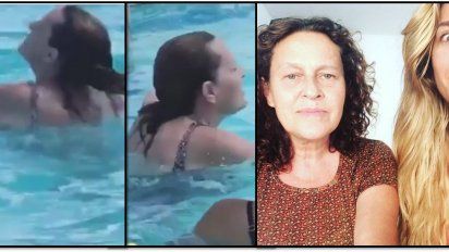 Arden las redes por el video de la madre de Jimena Baron cantando en una pileta sacada