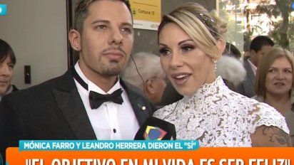 Dieron el sí: Mónica Farro y Leandro, su personal trainner, se casaron el viernes