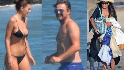 Leo DiCaprio a la playa con su mujer y suegra