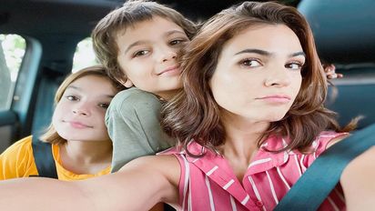 Agustina Cherri llevó a sus hijos al estudio de Cris Morena