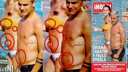 Escrachados: Oriana Sabatini y Paulo Dybala, víctimas del photoshop