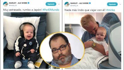 Marley muestra lo feliz que está su hijo viajando con él: para Lanata que lo mira por Twitter