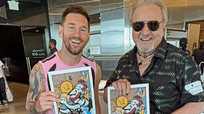 Lionel Messi cumplió el sueño de Carlos Villagrán y se abrazó con Quico