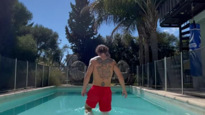 Mariano Martínez calentó las redes: pileta en invierno