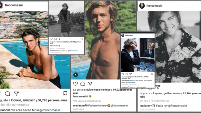 Mariano Martínez no deja de poner likes y comentarios a las fotos del ex de Cande Tinelli, Franco Masini