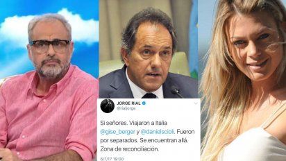  Rial afirmó que Daniel Scioli y Gisela Berger están juntos otra vez: viaje de reconciliación