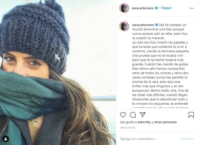 El emotivo mensaje de cumpleaños de Sara Carbonero para su hermana