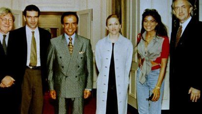 Madonna con el ex presidente Carlos Menem