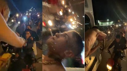 L-Gante le regaló dinero a sus fans desde un auto en movimiento