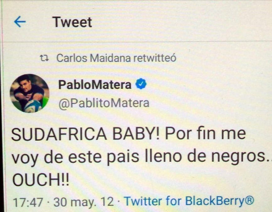 Este es uno de los tuits de Pablo Matera