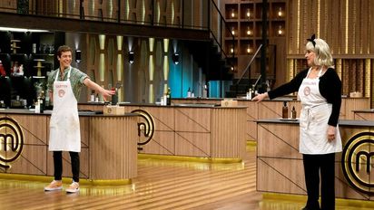 Gastón Dalmau y Georgina Barbarossa en la final de Masterchef Celebrity