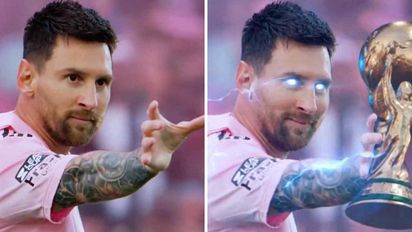 Lionel Messi se convirtió en meme por sus festejos como superhéroe.