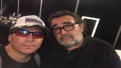 El productor musical Rubén Pelo Aprile junto a Pablo Lescano 