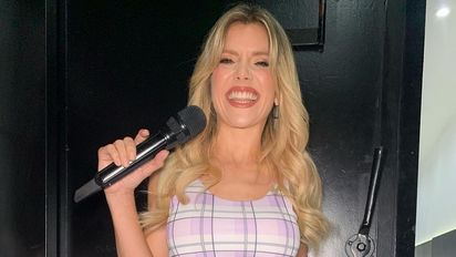 La aparatosa caída de Laurita Fernández al aire