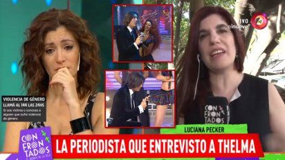 Las lágrimas de Carla Conte al ser reconocida como la primera que se plantó cuando Tinelli quiso cortarle la pollera