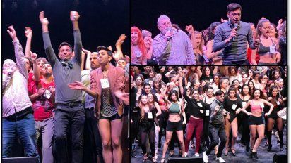 Martín Bossi y la producción supervisan las audiciones de kinky Boots 