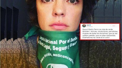 Dolores Fonzi pide a las mujeres ir de verde al Martín Fierro para apoyar el aborto legal