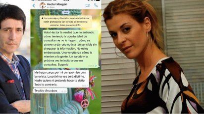 El duro cruce por chat entre Eugenia Tobal y el director de la revista Caras por la desmentida del embarazo