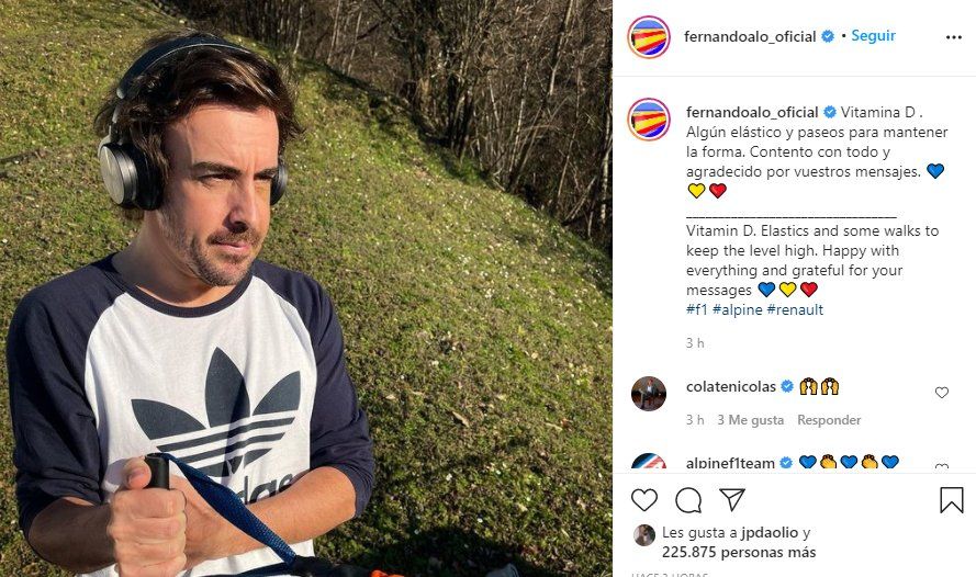 Esta es la primera imagen de Fernando Alonso tras el accidente 